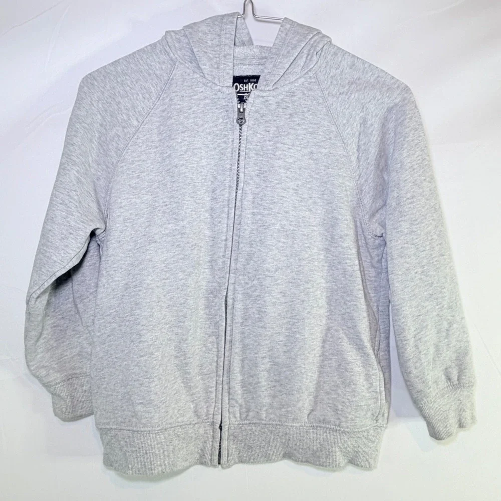 OshKosh Bgosh Kids Heather Gray Full Zip Hoodie Sweatshirt Size 8/8A